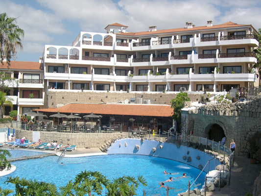 Pool with waterfall